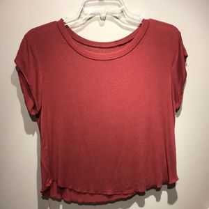 light fabric short sleeve red shirt